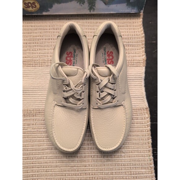 SAS 'Bout Time Leather Walking Shoes Moc Toe Bone 1520-002 USA Mens Sz 11M NWB - Picture 8 of 15